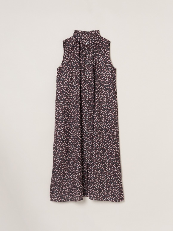 Silky twill gather dress