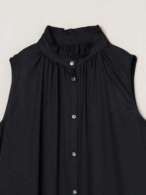 Silky twill gather dress 詳細画像