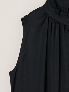 Silky twill gather dress 詳細画像