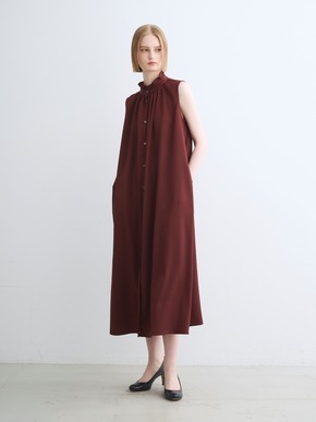 Silky twill gather dress 詳細画像
