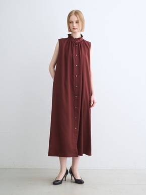 Silky twill gather dress 詳細画像