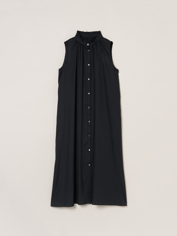 Silky twill gather dress