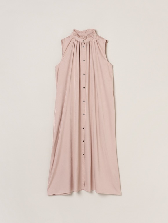 Silky twill gather dress