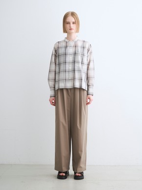 Sheer cotton band collar shirt 詳細画像