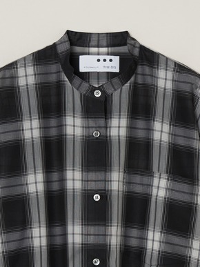 Sheer cotton band collar shirt 詳細画像
