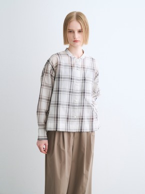 Sheer cotton band collar shirt 詳細画像