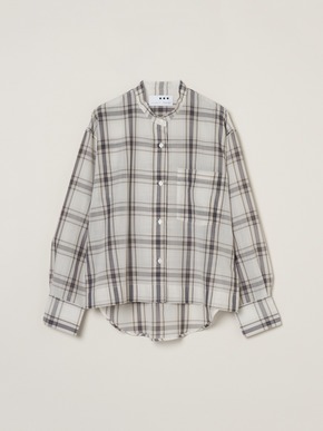 Sheer cotton band collar shirt 詳細画像