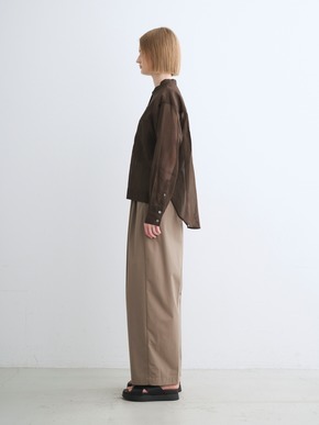 Sheer cotton band collar shirt 詳細画像