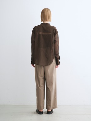 Sheer cotton band collar shirt 詳細画像