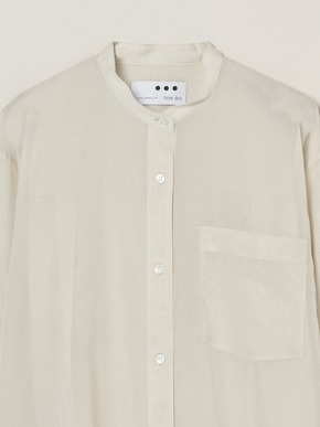 Sheer cotton band collar shirt 詳細画像