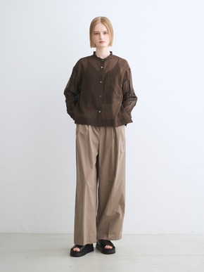 Sheer cotton band collar shirt 詳細画像