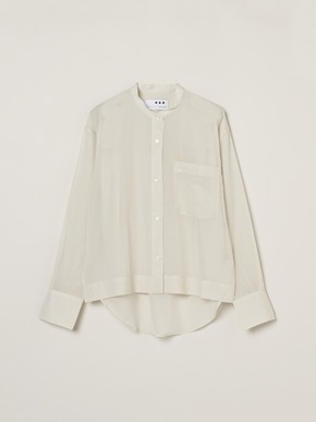 Sheer cotton band collar shirt 詳細画像