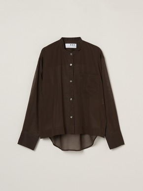 Sheer cotton band collar shirt 詳細画像