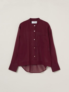 Sheer cotton band collar shirt 詳細画像