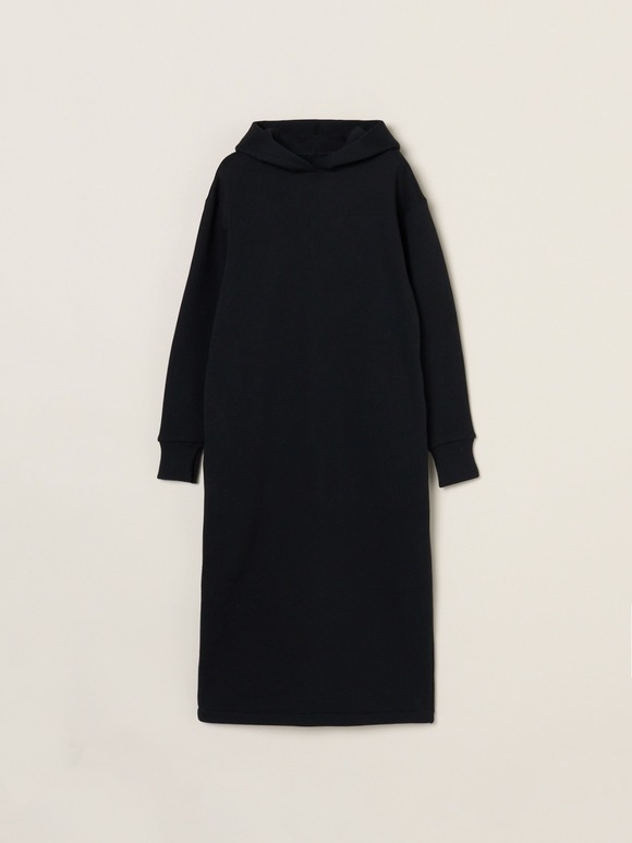 Silky terry hooded dress