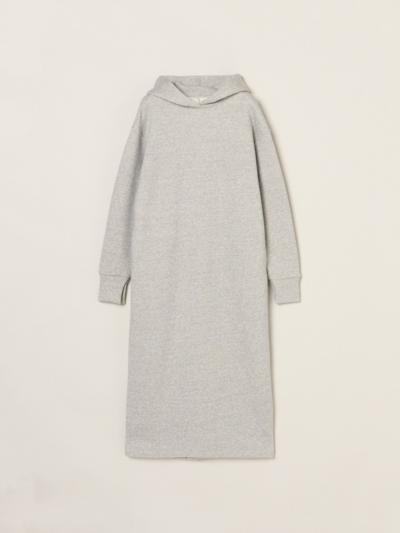 Silky terry hooded dress