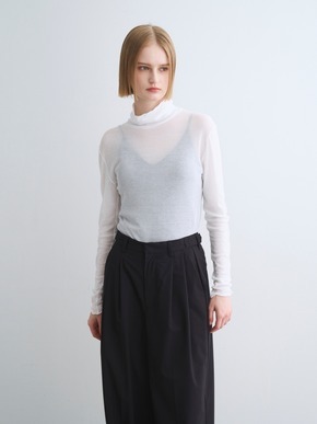 Soft see through turtle neck tee 詳細画像
