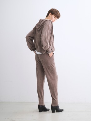 Velour sweater zip up hoody 詳細画像