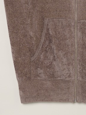 Velour sweater zip up hoody 詳細画像