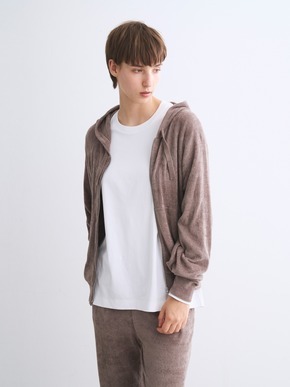 Velour sweater zip up hoody 詳細画像