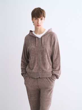 Velour sweater zip up hoody 詳細画像