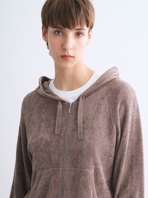Velour sweater zip up hoody 詳細画像