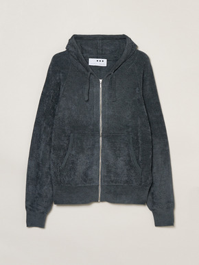 Velour sweater zip up hoody 詳細画像