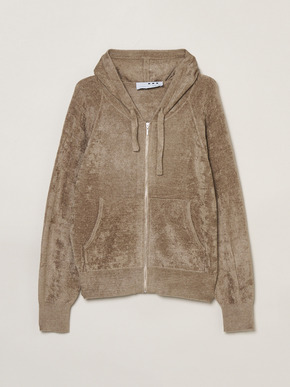 Velour sweater zip up hoody 詳細画像