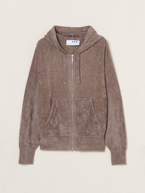 Velour sweater zip up hoody 詳細画像