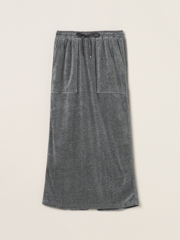 Cotton velour pencil skirt