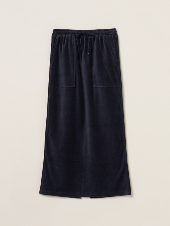 Cotton velour pencil skirt