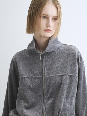 Cotton velour  zip up brouson 詳細画像