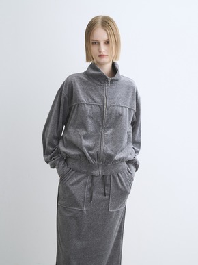 Cotton velour  zip up brouson 詳細画像