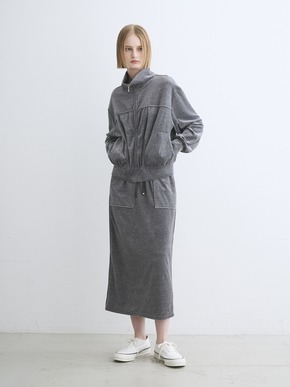 Cotton velour  zip up brouson 詳細画像