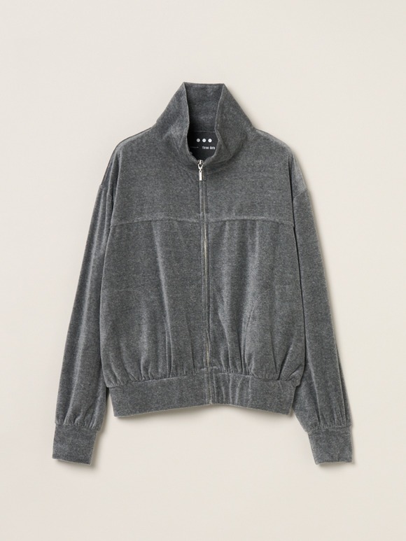 Cotton velour  zip up brouson