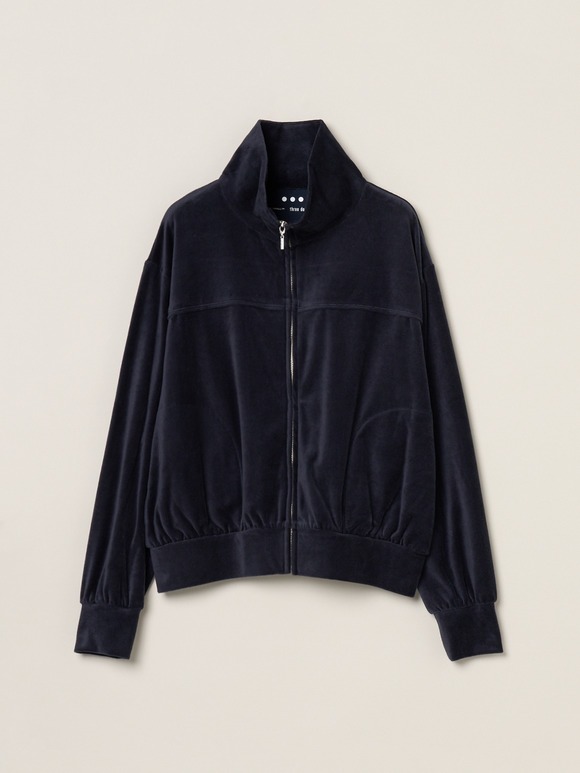Cotton velour  zip up brouson