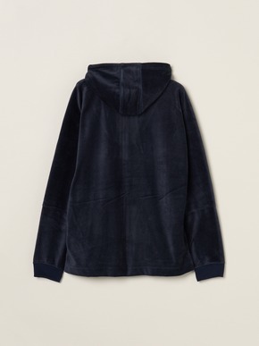 Men's cotton velour zip-up parka 詳細画像