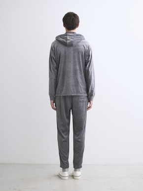 Men's cotton velour zip-up parka 詳細画像