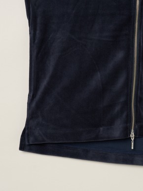 Men's cotton velour zip-up parka 詳細画像
