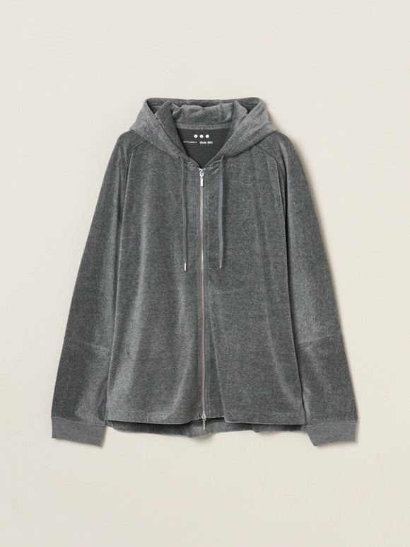 Men's cotton velour zip-up parka