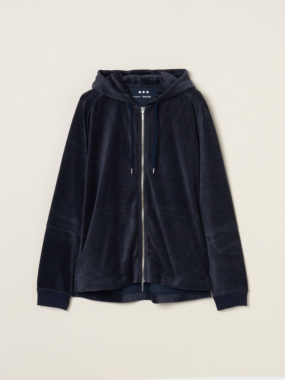 Men's cotton velour zip-up parka