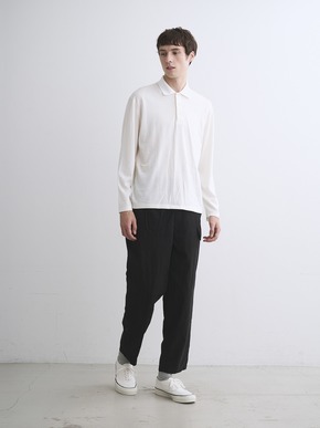 Men's cotton wool l/s polo shirt 詳細画像