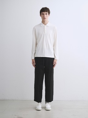 Men's cotton wool l/s polo shirt 詳細画像