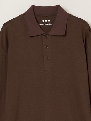 Men's cotton wool l/s polo shirt 詳細画像