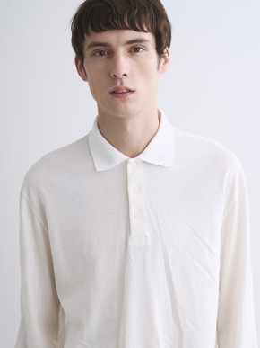 Men's cotton wool l/s polo shirt 詳細画像