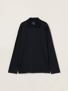 Men's cotton wool l/s polo shirt 詳細画像