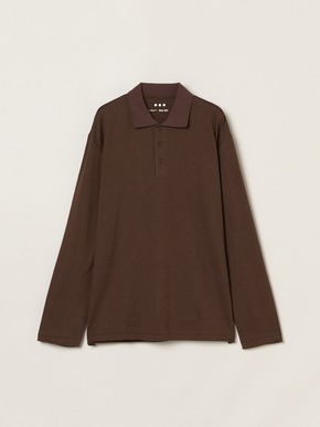Men's cotton wool l/s polo shirt 詳細画像
