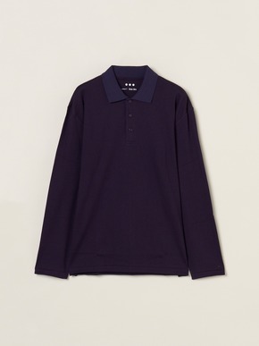Men's cotton wool l/s polo shirt 詳細画像