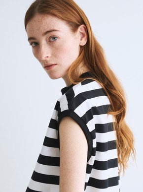 Big stripe french slv tee 詳細画像