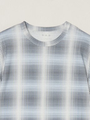 Men's shadow check print t-shirt 詳細画像